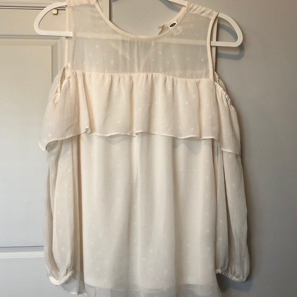 Cold Shoulder Ivory Blouse